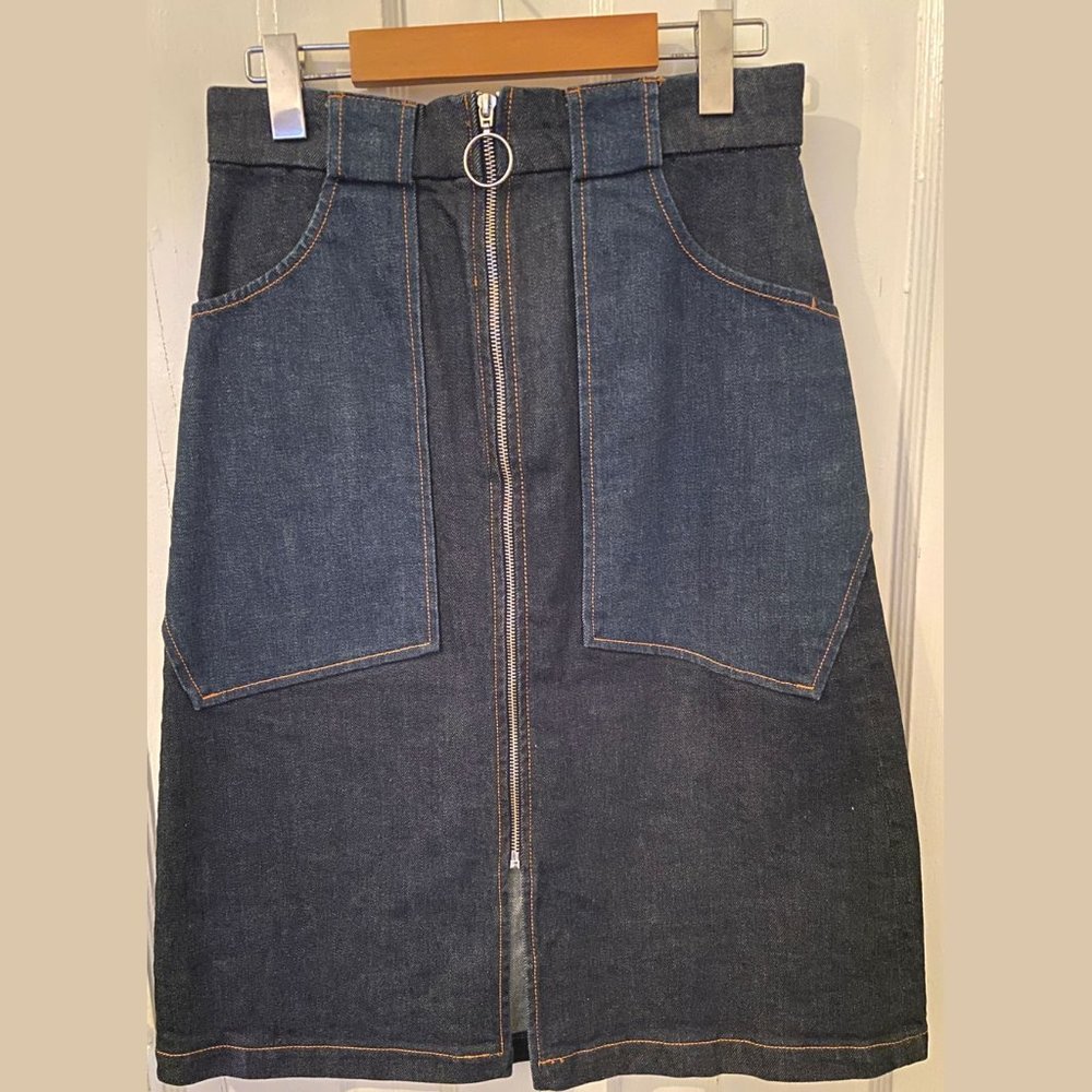A.P.C. Joe Two-Tone Denim Skirt - Size 36